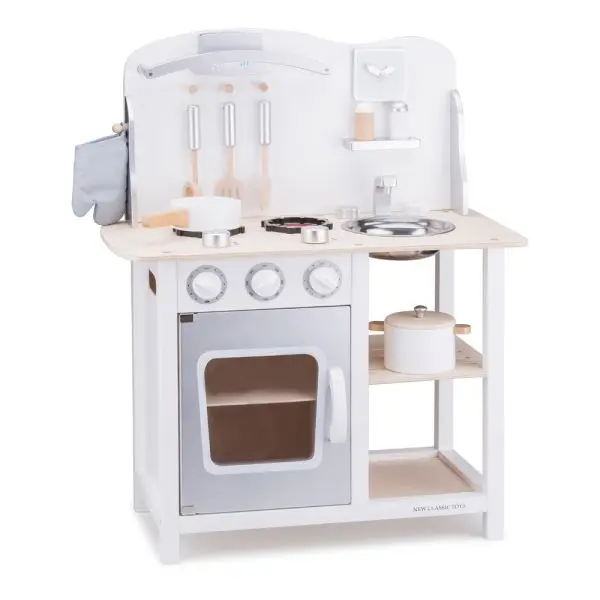 Cucinetta in legno per bambini argento con accessori