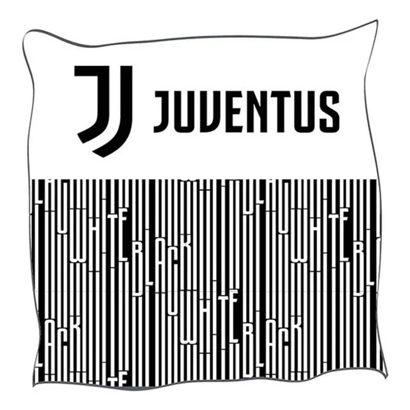 Cuscino Juventus FC Logo e Grafica Bianco Nero 38x38 cm