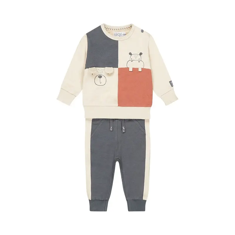 Dirkje Completo Neonato 2 Pezzi Maglione a Manica Lunga e Pantaloni Blu Navy