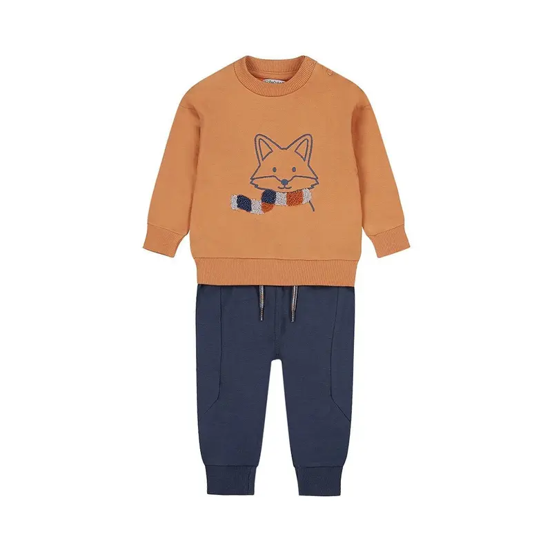 Dirkje Completo Neonato 2 Pezzi Maglione Cognac e Pantaloni Blu O56713