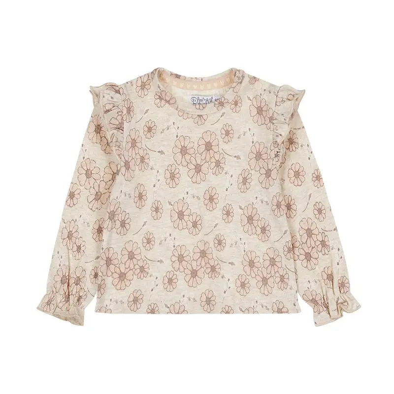 Dirkje T-Shirt Neonata a Maniche Lunghe Fiori O56319
