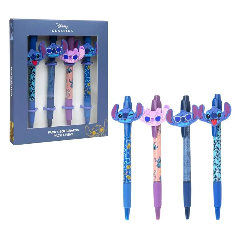 Disney Lilo e Stitch Penne da 4 Penne Inchiostro Nero Cerdà 41090