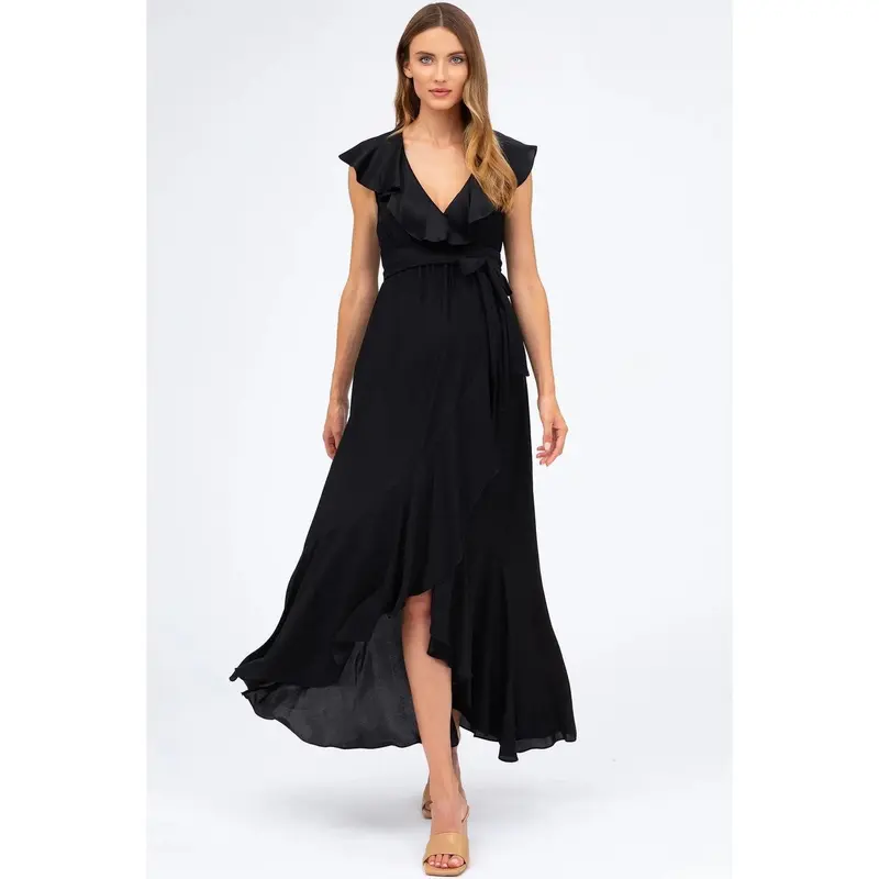 DOROTHEA - Abito Premaman Nero con Rouches