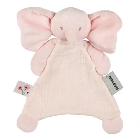 Doudou elefante rosa in cotone NATTOU Fanfan