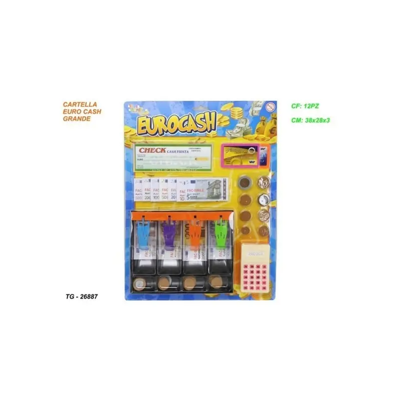 Euro Cash Grande Toys Garden 26887 Set Banconote e Monete Giocattolo