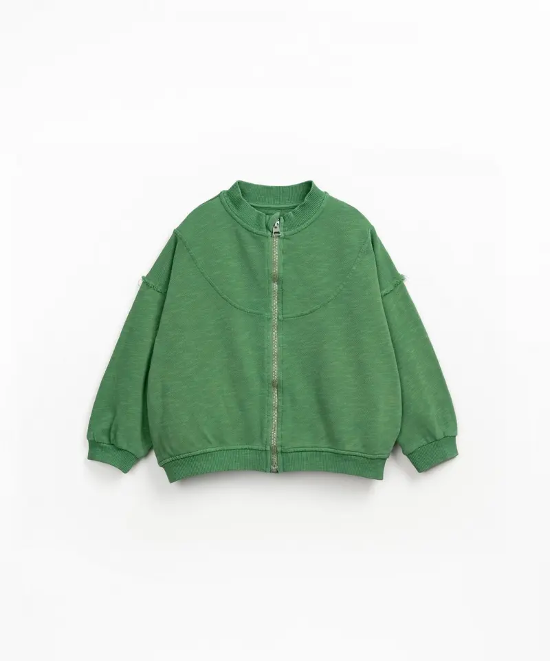 Felpa con zip in cotone