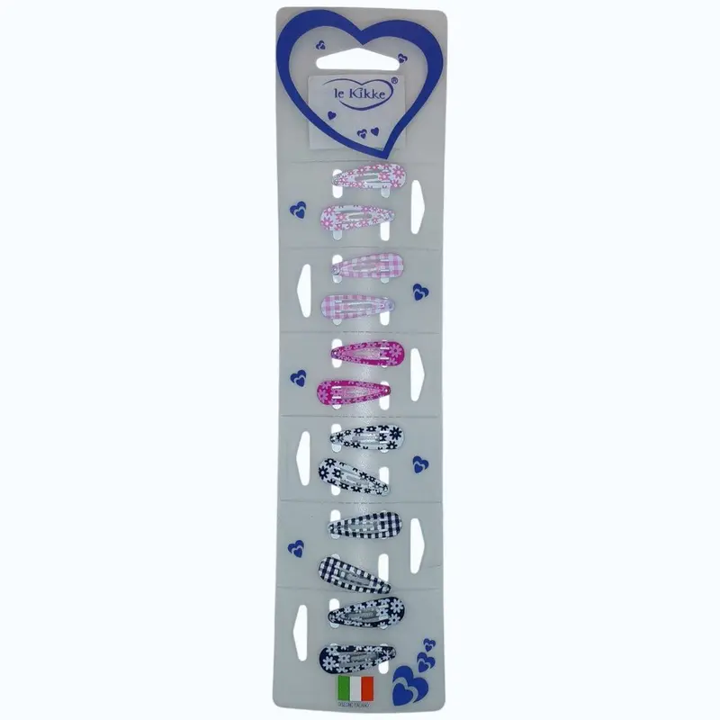 Fermagli Clic Clac Piatta Mix Da 12 Le Kikke 3 cm CC54333