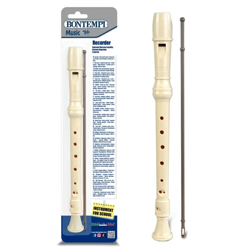 Flauto Dolce Soprano Bontempi Diteggiatura Tedesca Blister 31 3510