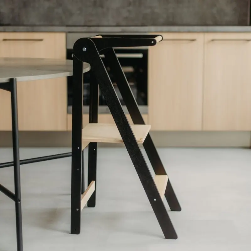 Foldable Kitchen Learning Tower - Removable Rail