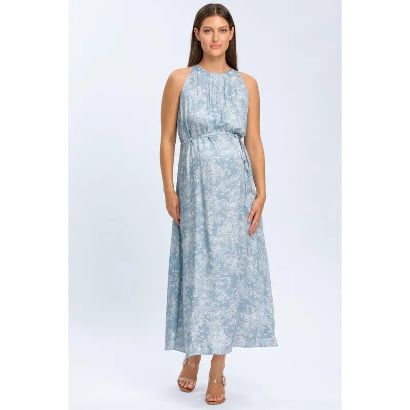 FRANCESCA QD31 - Maxi Abito Premaman Stampato