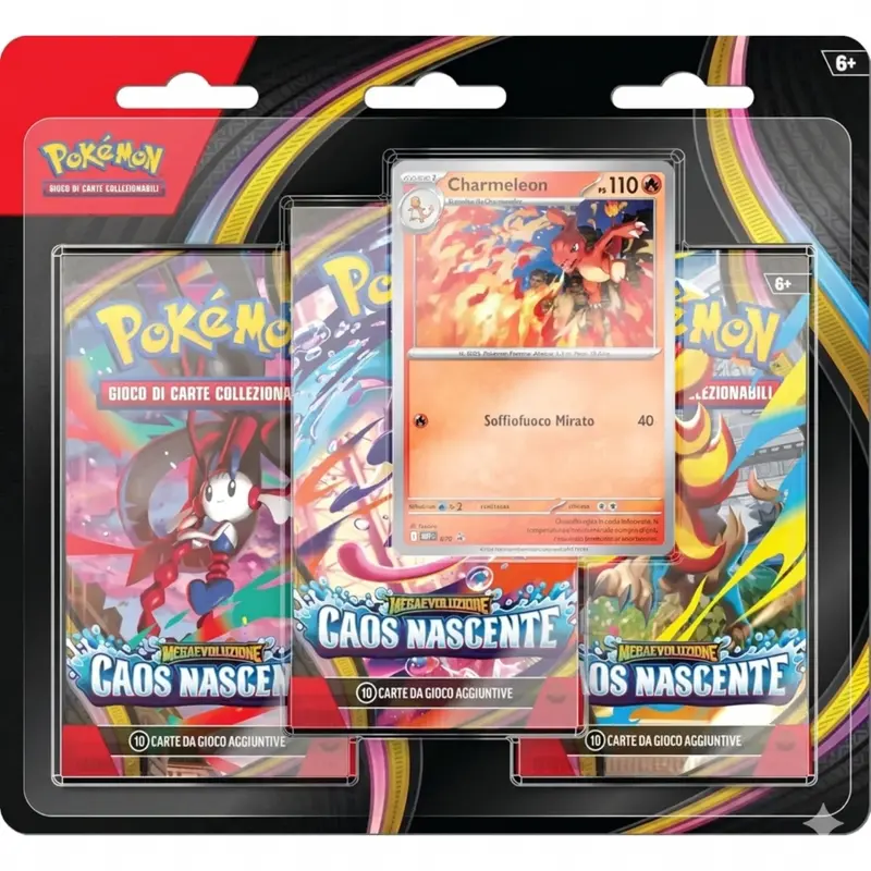 Gamevision - Pokemon Blister 3 Bustine + 1 Card - Caos Nascente