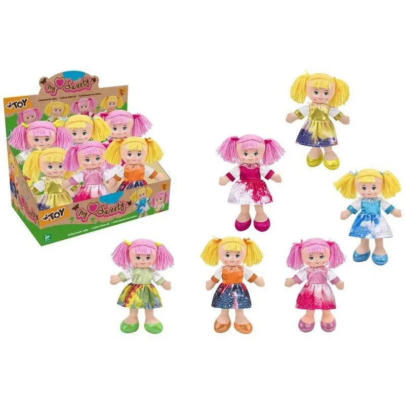 Globo Bambola di Stoffa 30 Cm 6 Pezzi Assortiti 42460