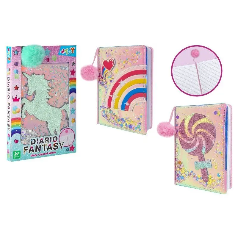 Globo WToy Diario Fantasy con Lustrini e Pon Pon 42360