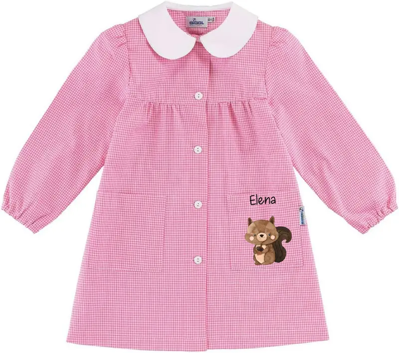 Grembiule Asilo Bambina Personalizzato – con Nome Siggi Scoiattolo