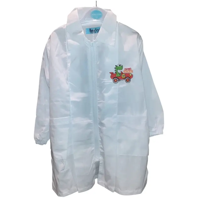 Grembiule Asilo Bambino Zip Bianco Mono Star F-3963