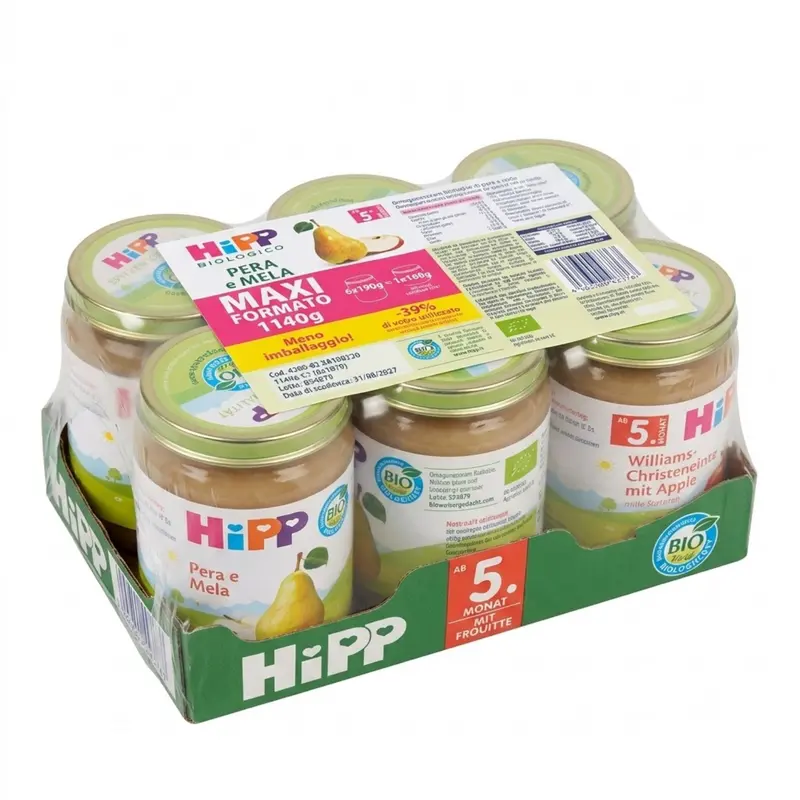 Hipp - Omogeneizzato Pera e Mela 6x190g Multipack