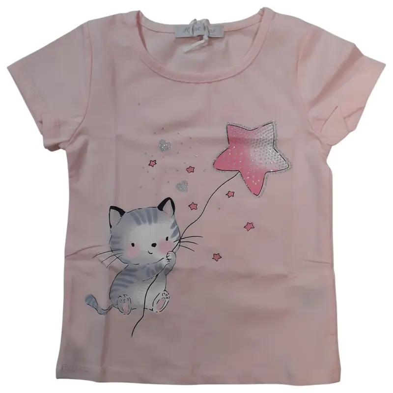 Hope Star T-Shirt Bambina Fantasia Gattino Stellina BK1045