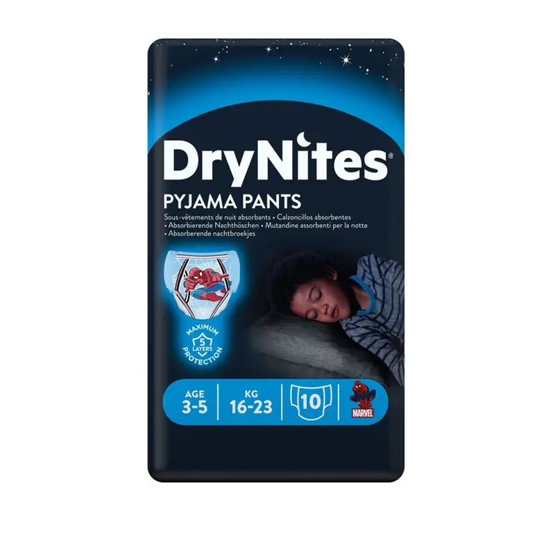 Huggies - Mutandine assorbenti per la notte DryNites Boy 3-5 anni 10pz