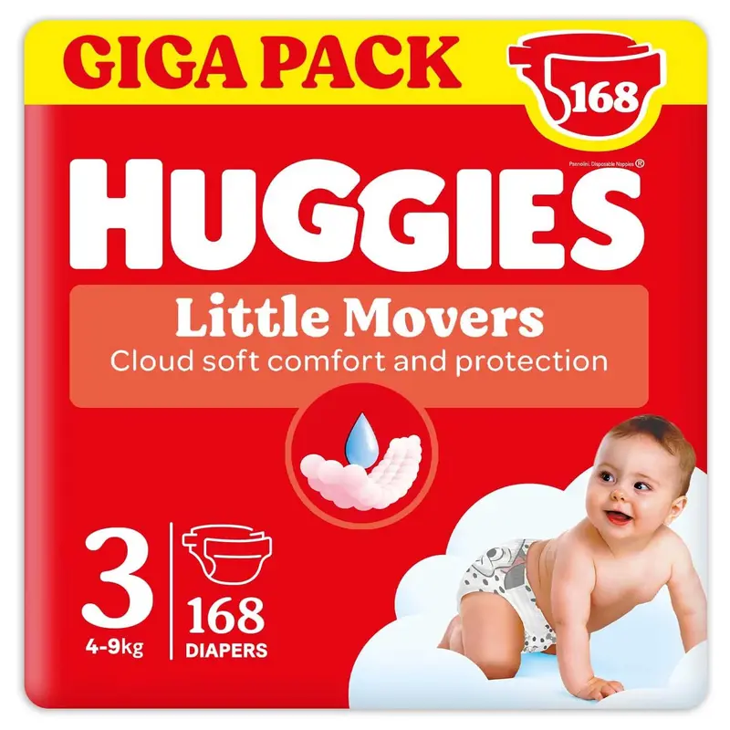 Huggies - Pannolini Little Movers Gigapack Taglia 3 (168 Pezzi)