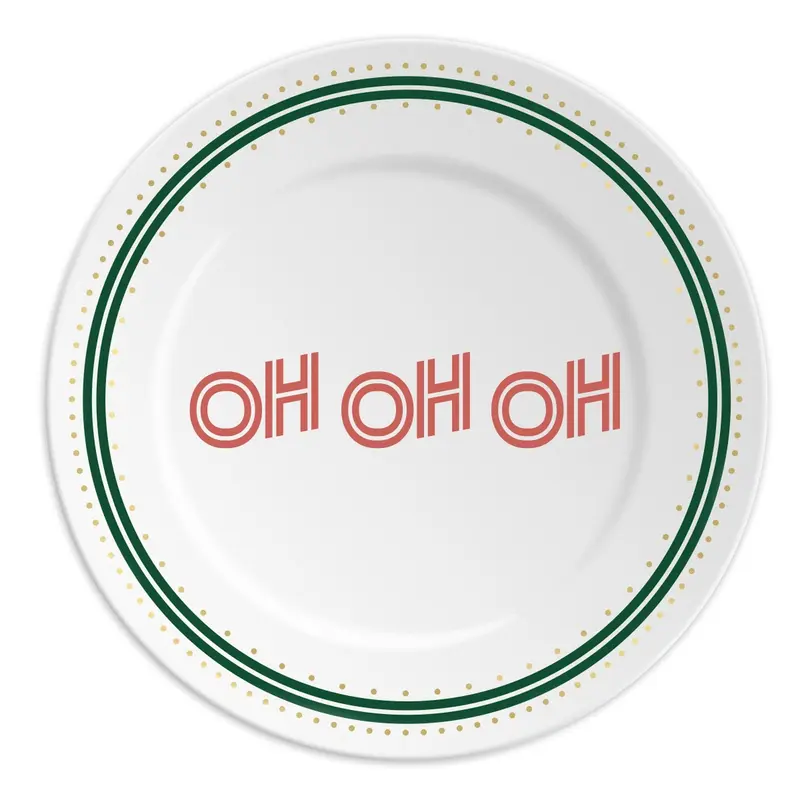 Ilaria I Made in Italy – Oh Oh Oh | Piatto in Porcellana 16 cm -Christmas Collection