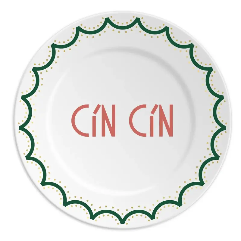 Ilaria I Made in Italy – Piatto “Cin Cin” 16 cm | Collezione Christmas
