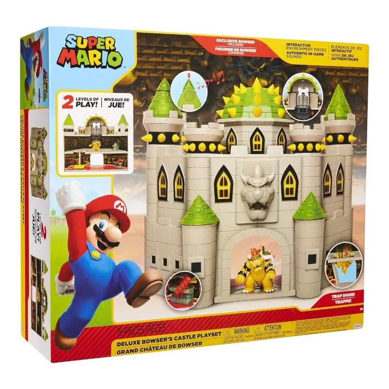 Jakks Nintendo Super Mario Playset Castello di Bowser Deluxe 400204