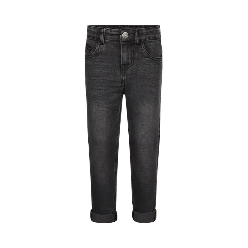 Jeans bambino Koko Noko larghi risvolti grigio scuro Q52818