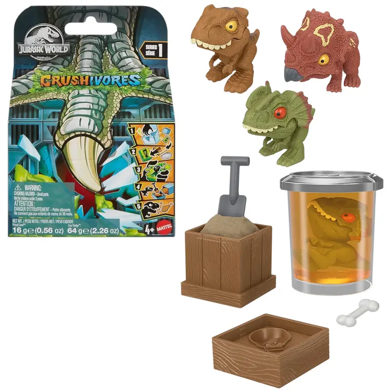 Jurassic World Crushivores mini dinosauro 1 pz