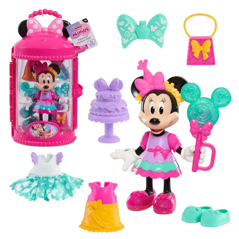 Just Play Minnie Mouse Fashion 14- pezzi Sweet Party Doll and Accessories