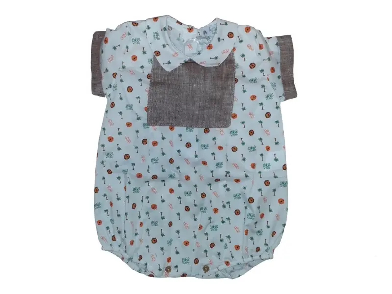 Klaiadì Salopette Neonato in Cotone Bianco KPAM74