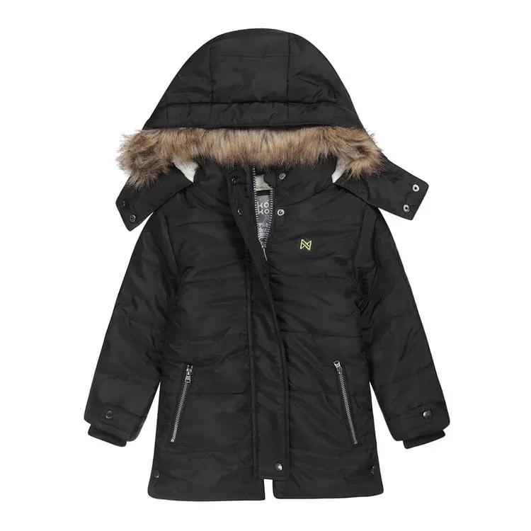 Koko Noko cappotto invernale parka cappuccio nero Bambina