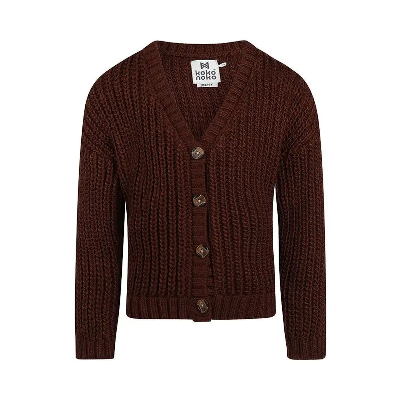 Koko Noko cardigan bambina lavorato a maglia bordeaux