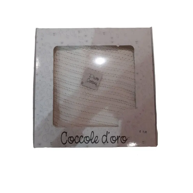 Kotton Copertina filo Culla-Carrozzina Coccole d'Oro Beige 10152