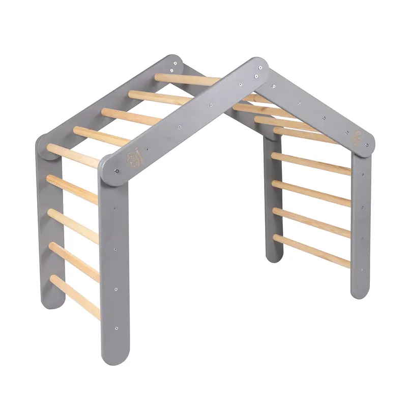 Large Modular Wooden Pikler Ladder - Gray