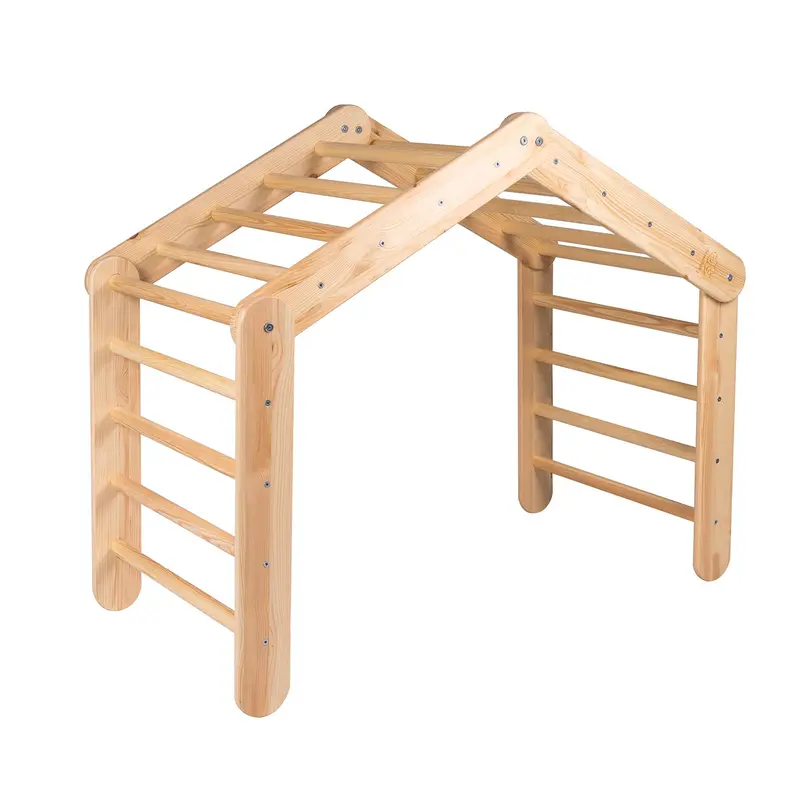 Large Modular Wooden Pikler Ladder - Natural Wood