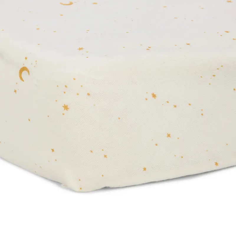 Lenzuolo con angoli - Bianco - 70 x 140/150 cm - Luna e Stelle