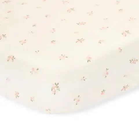 Lenzuolo con angoli per culla ospedale/navicella - Bianco - Fairy Garden - Fairy Blossom 40x80