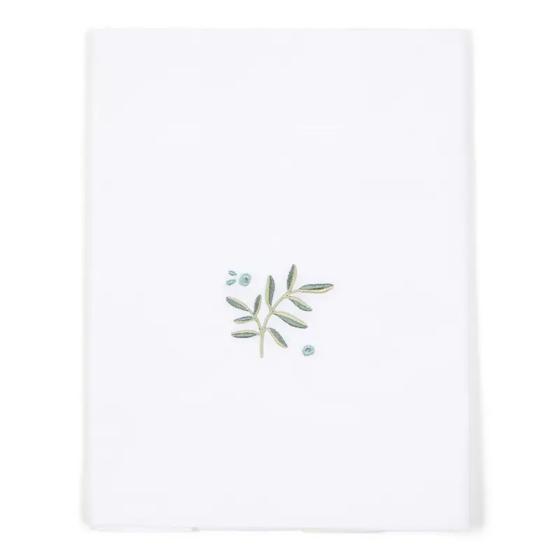 Lenzuolo per culla LITTLE DUTCH ricamato con foglie di mirtillo 110×140