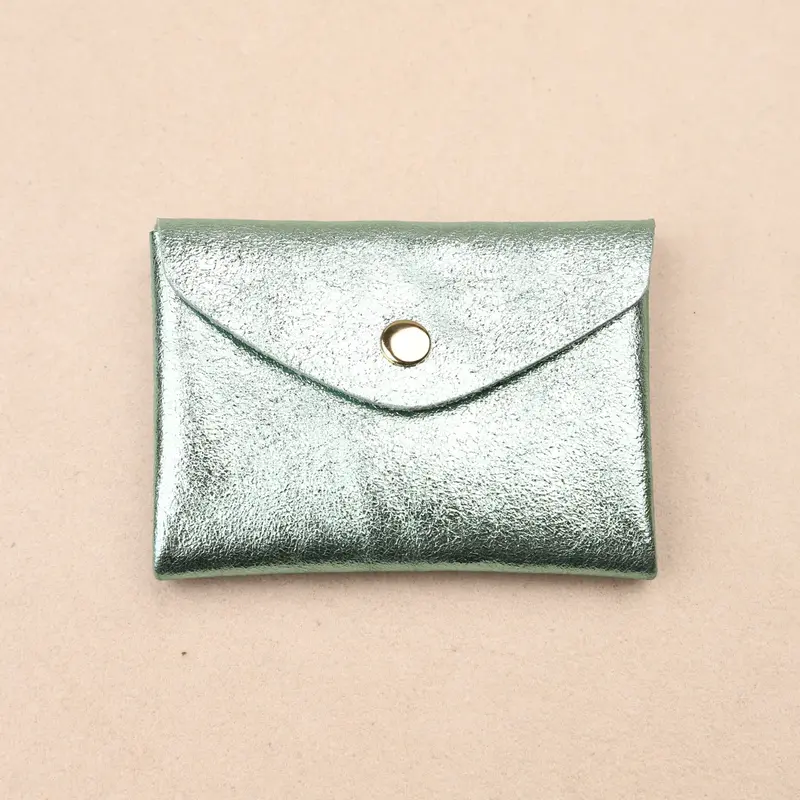 Les Cleias Portafoglio Twin S in Pelle Iridescente – Menta