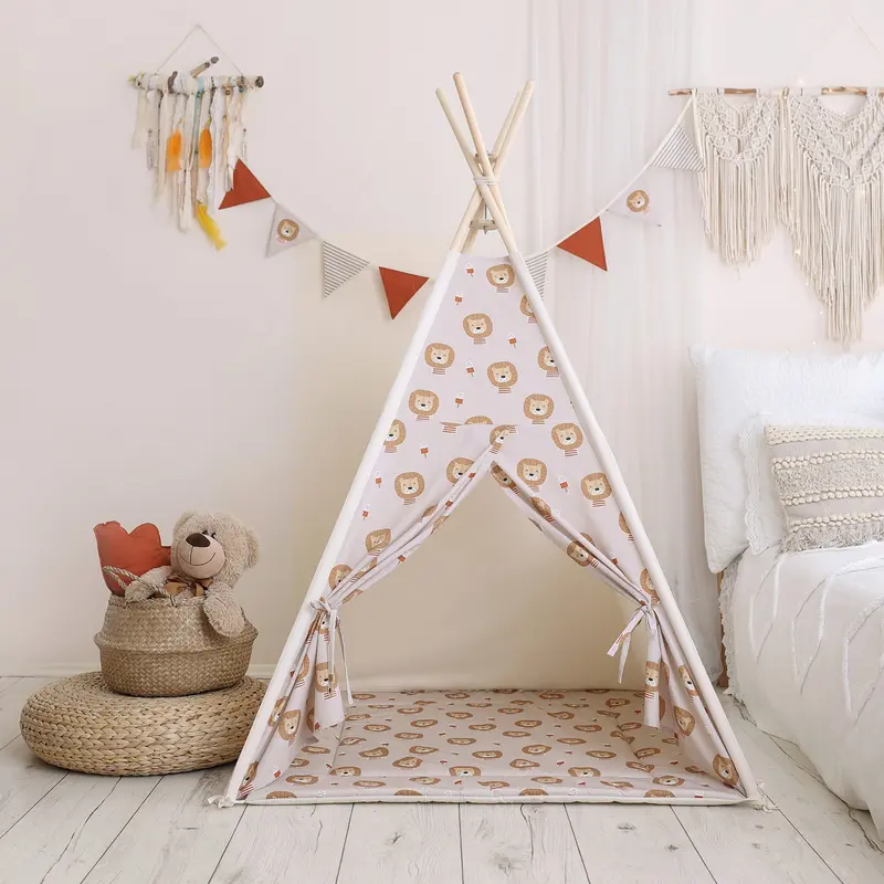 Lions Teepee Tent - Biluza Kids Tent
