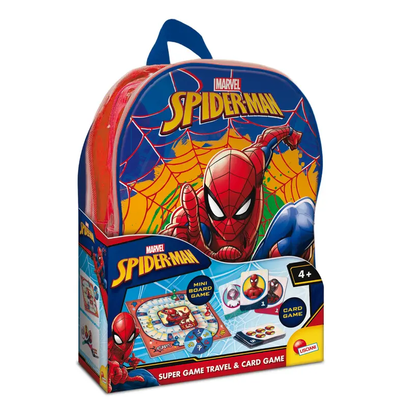 Lisciani - Spider-Man 2 In 1 Travel Game & Card Game In A Backpack