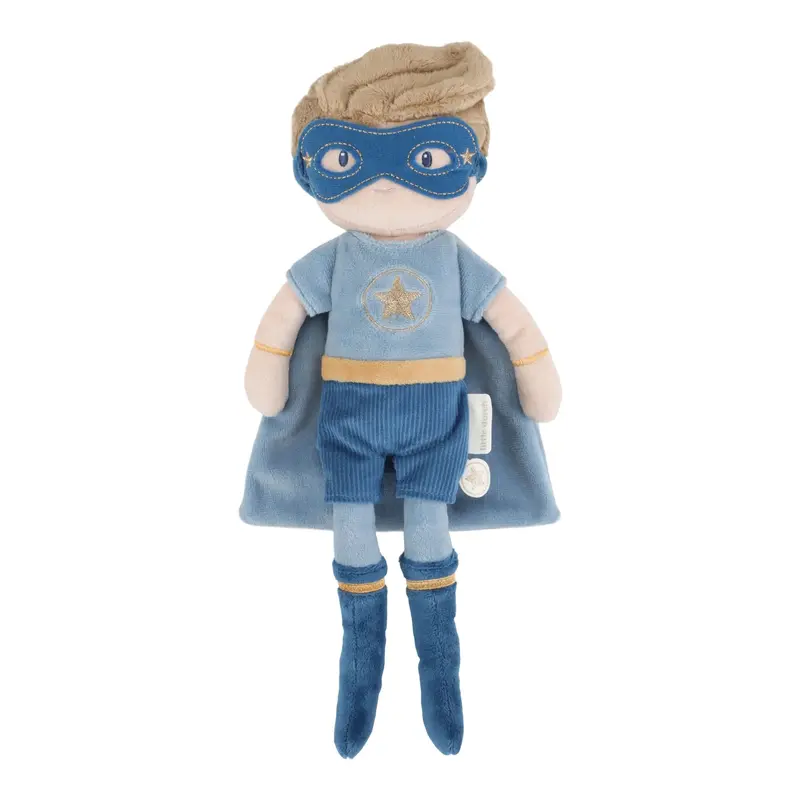 Little Dutch Bambola Supereroe Jim 35 cm – Bambola Morbida con Mantello