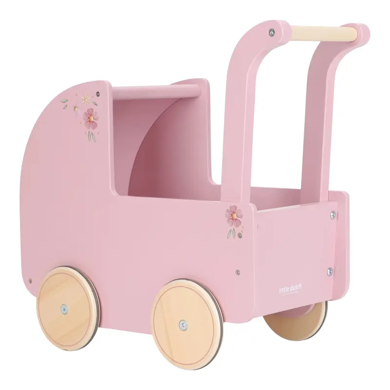 Little Dutch – Carrozzina in Legno per Bambole Rosa
