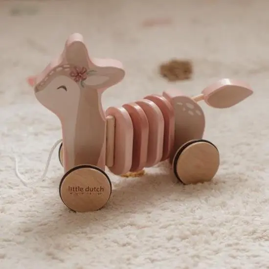 Little Dutch-Cervo in legno da tirare - Fairy Garden