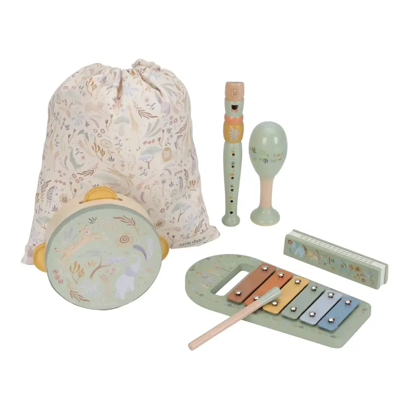 Little Dutch Set Strumenti Musicali Bambini Safari Friends – 5 Pezzi