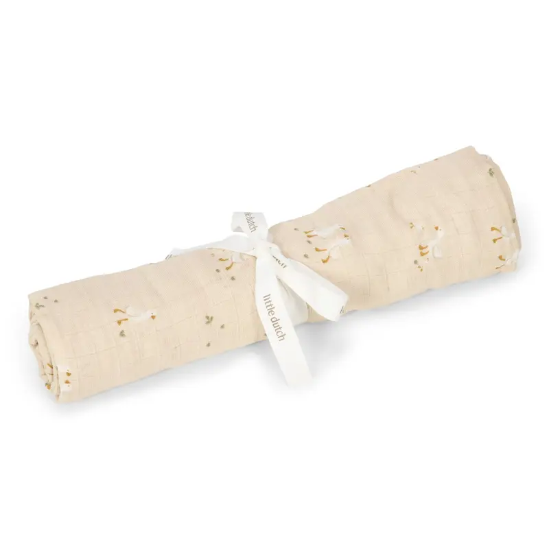 Little Dutch Swaddle 120×120 – Beige Little Goose (Newborn Naturals)