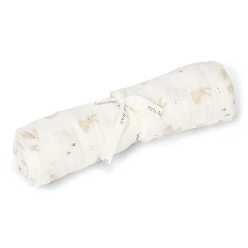 Little Dutch Swaddle in Mussola 120 x 120 cm - Baby Bunny