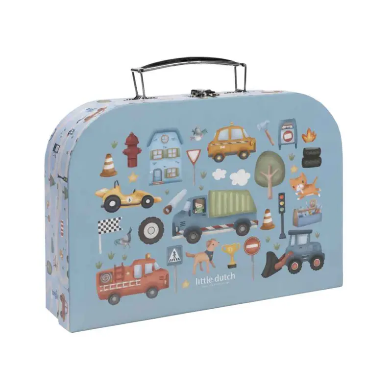 Little Dutch – Valigetta Creativa Veicoli 20+ Pezzi – 3+ Anni