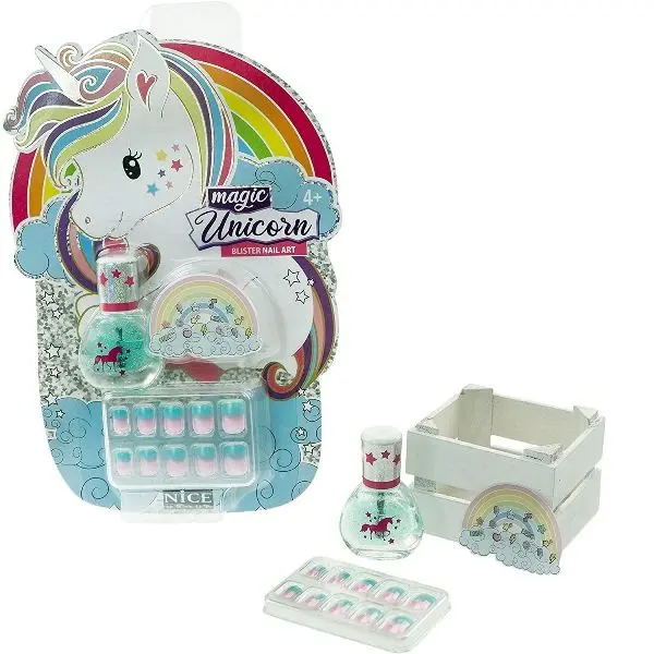 Magic Unicorn Nail Art Blister Decora Unghie Adesivi e Smalto Nice 2806