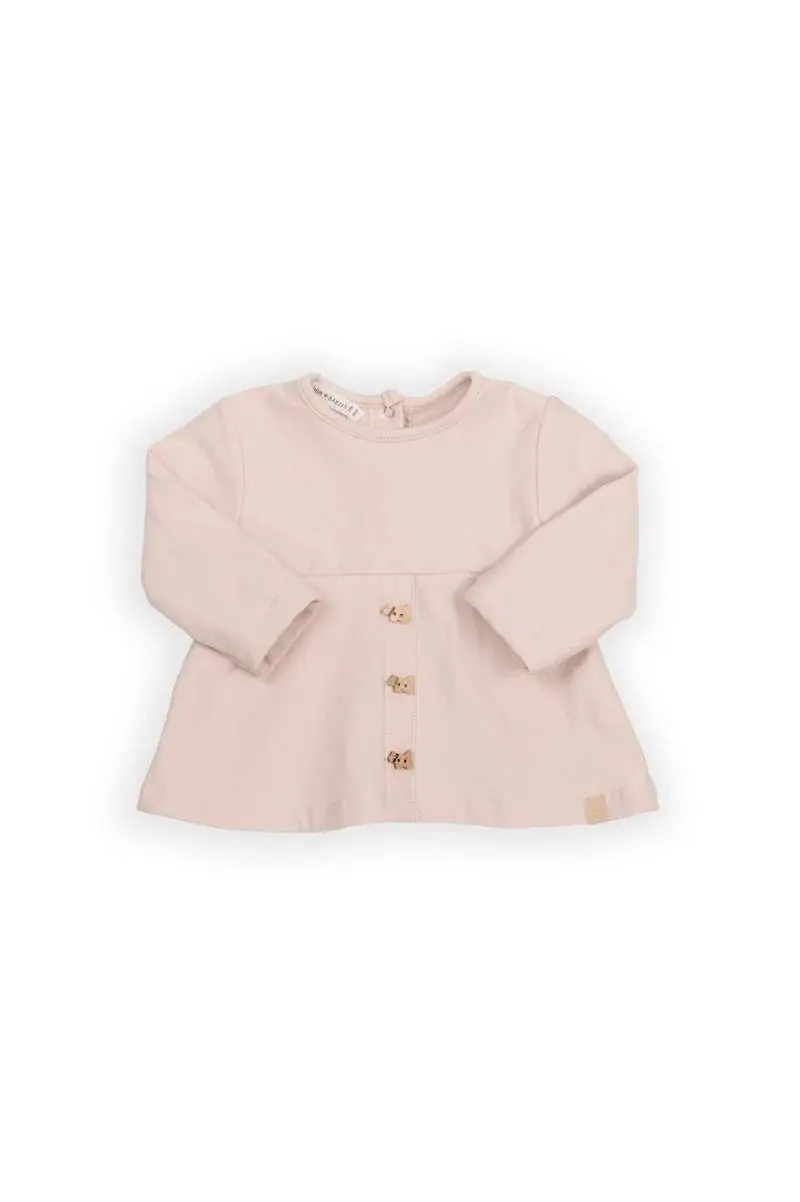 Maglia con bottoncini frontali - VINTAGE PINK 341